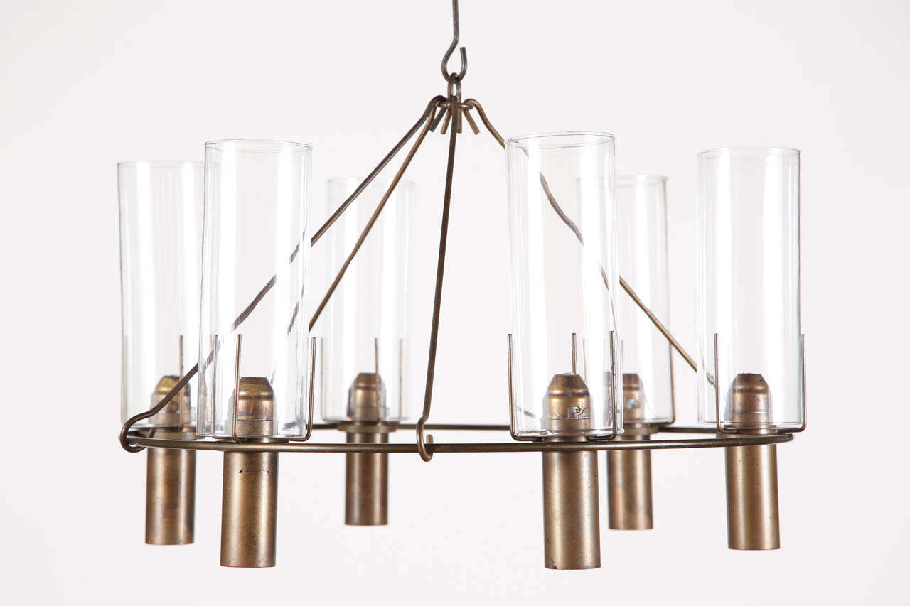 Bronze and Glass Candle Chandelier 1