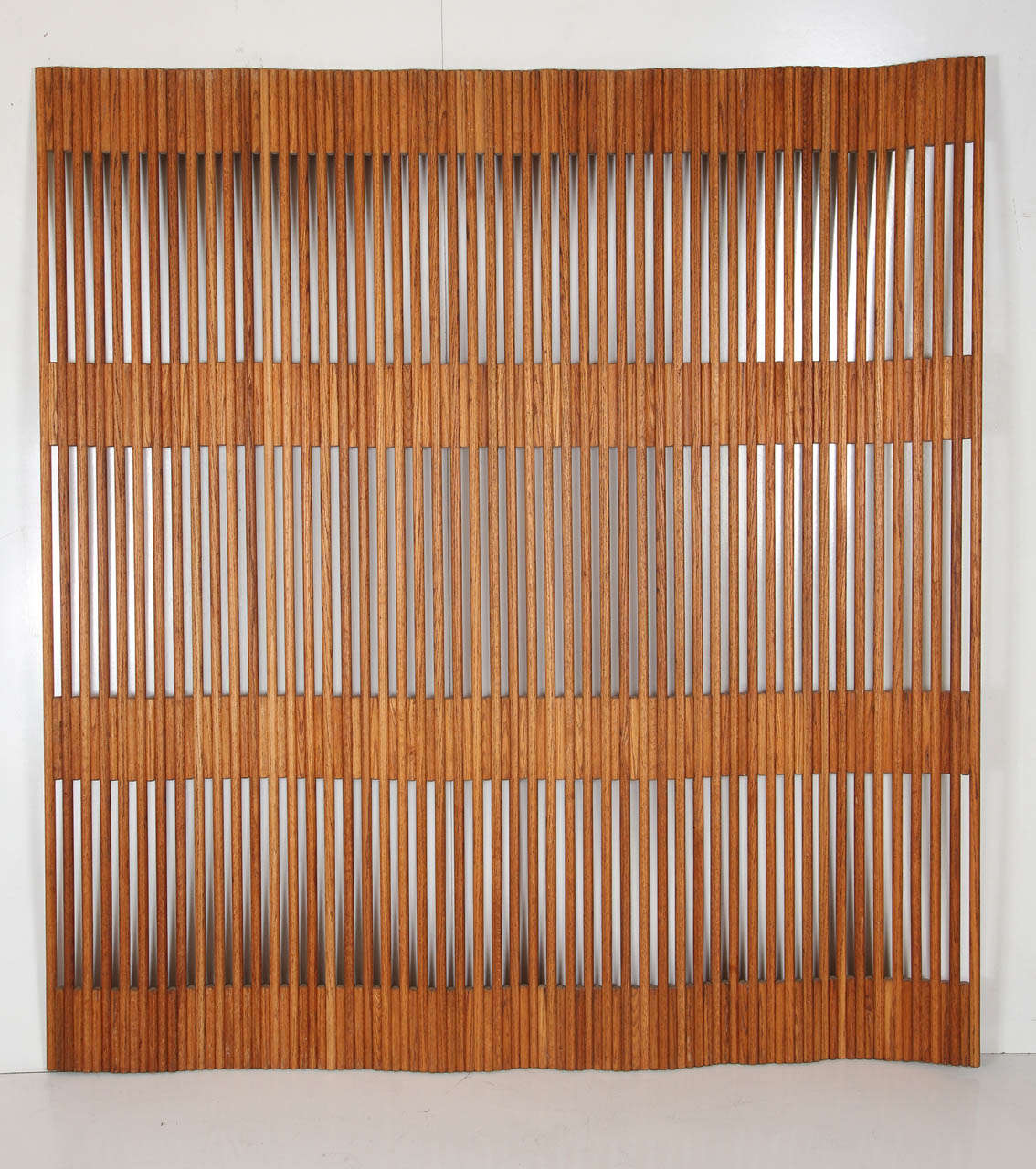 Flexible Oak Screen / Room Divider at 1stdibs