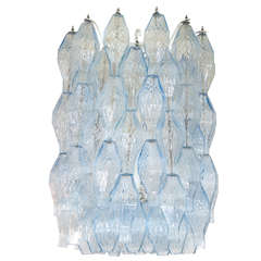 Venini polyhedral pale blue chandelier