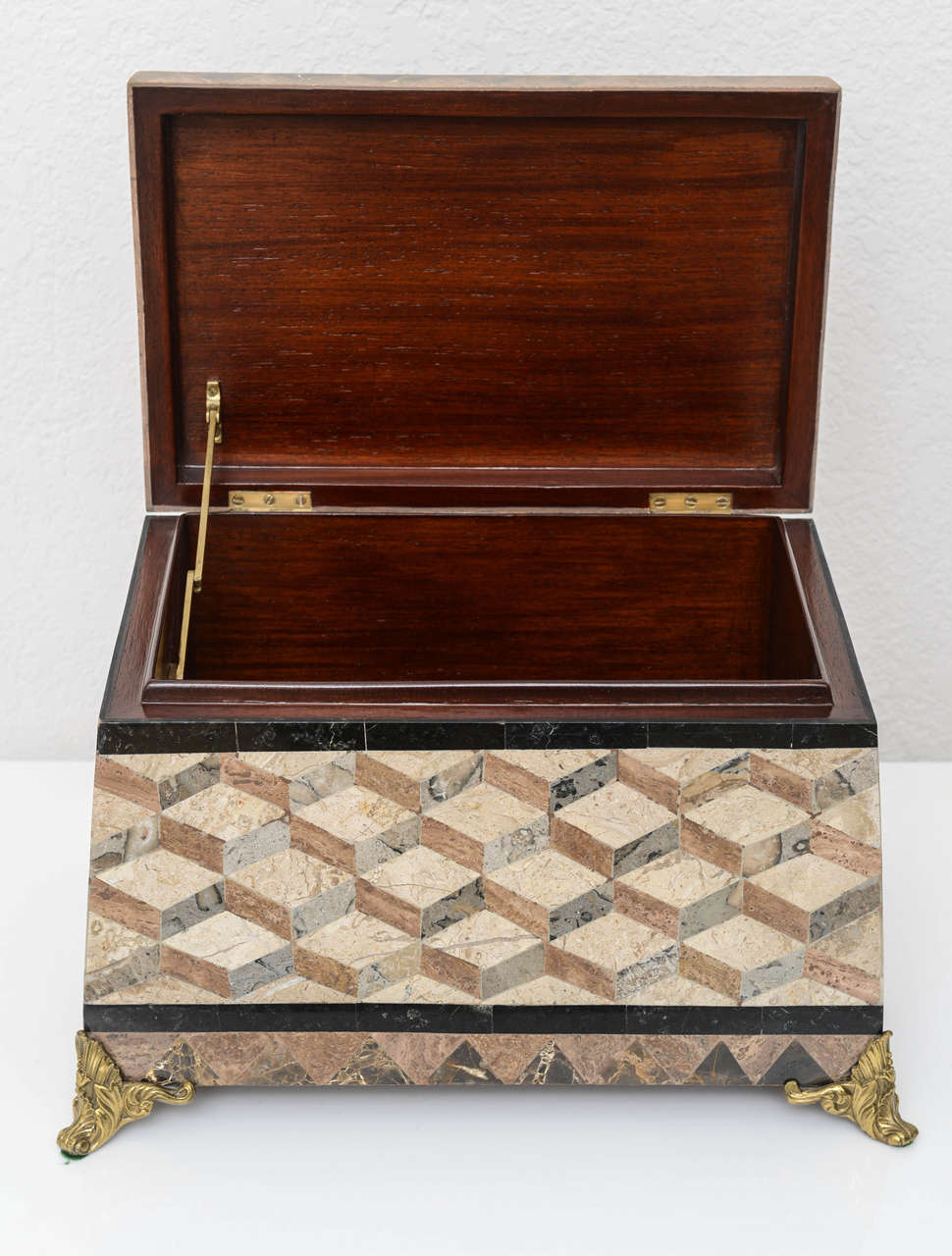 Regency Style Tessellated Stone Box in the Style of Maitland-Smith In Good Condition In West Palm Beach, FL