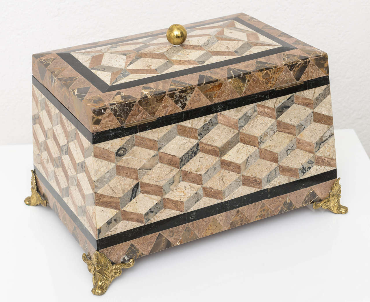 Regency Style Tessellated Stone Box in the Style of Maitland-Smith 1