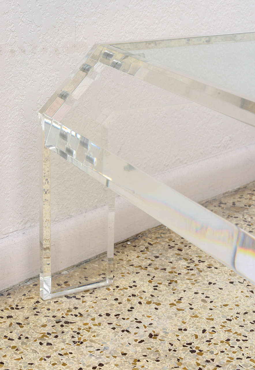 Lucite and Glass Coffee Table 1