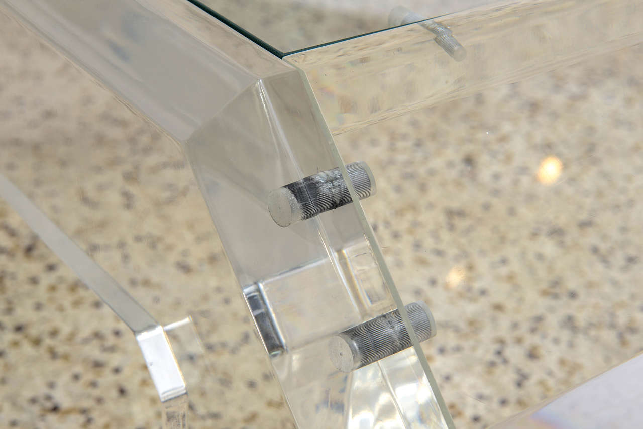 Lucite and Glass Coffee Table 3