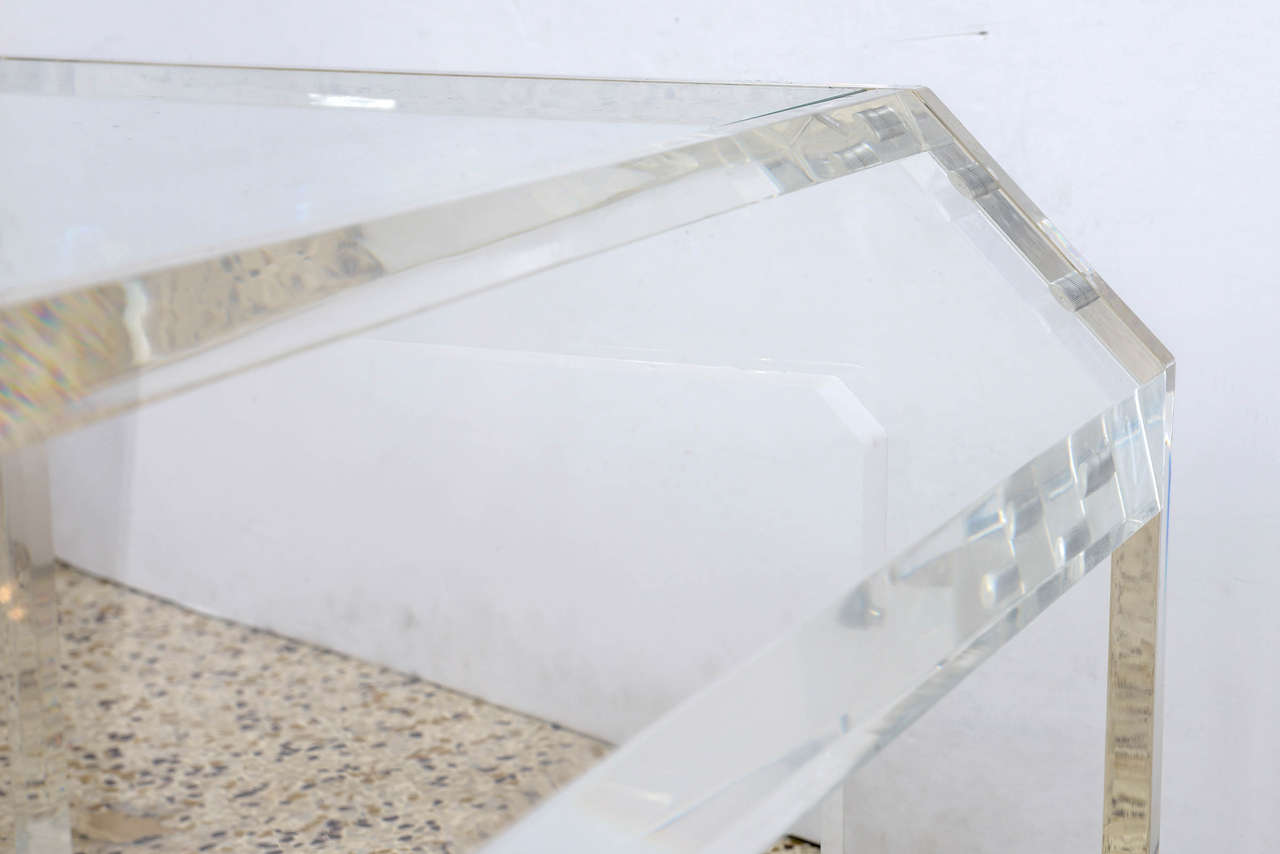 Lucite and Glass Coffee Table 5
