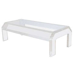 Lucite and Glass Coffee Table