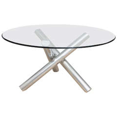 Chrome and Glass Dining Table