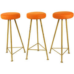 Set Of Three Bar Stools, Belgium 1930s
