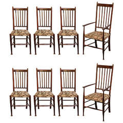 Antique Set of Eight Glasgow Style Chairs