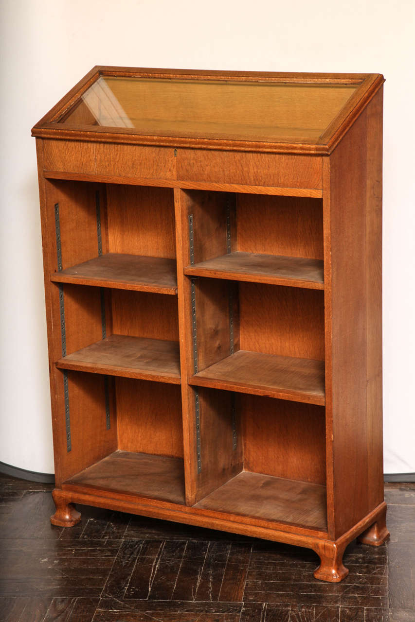 Whitock & Reid Oak Bookcase and Glass Display Case