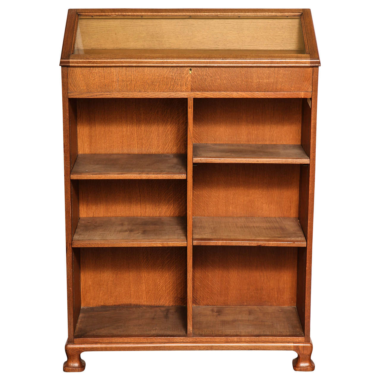 Whitock & Reid Oak Bookcase and Glass Display Case