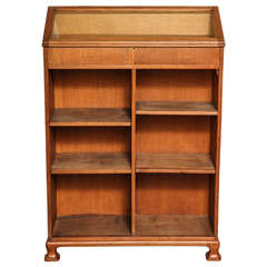 Whitock & Reid Oak Bookcase and Glass Display Case