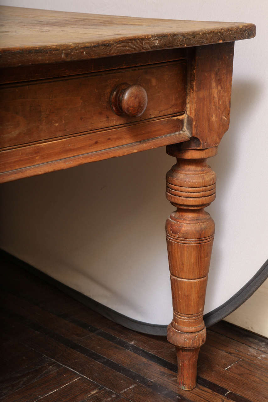 British Stripped Pine Kitchen Preparation Table