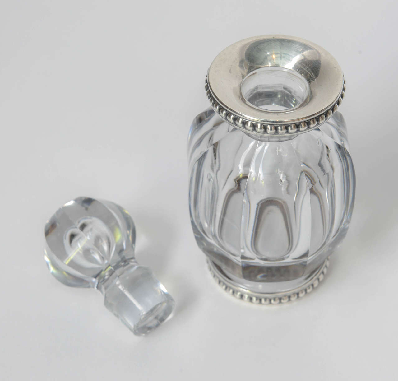 French Antique Crystal and Silver Scent Perfume Bottles Vanity Set 2