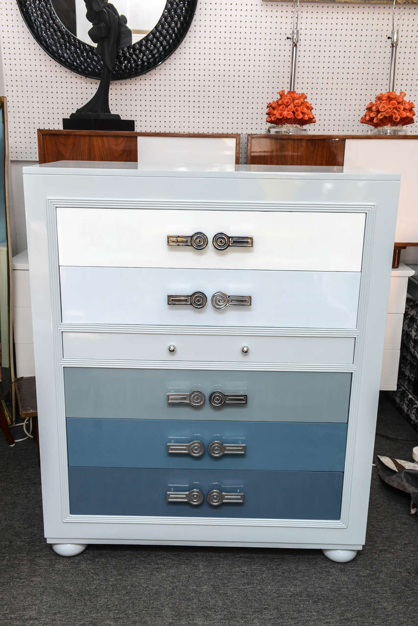 1920s Shades Of Blue Chester Drawers By Rockford National