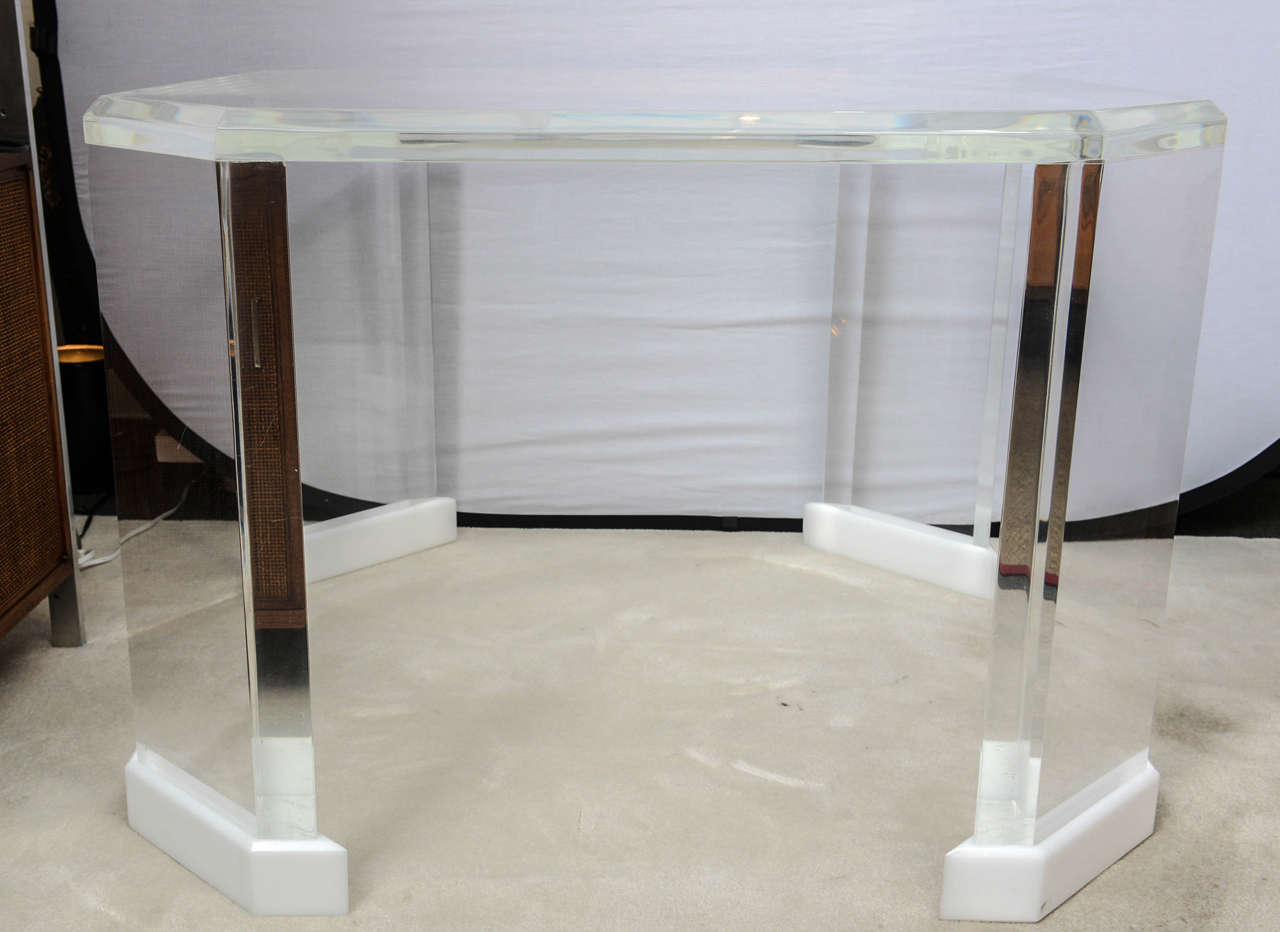 20th Century Hollis Jones Style Lucite Octagonal Table