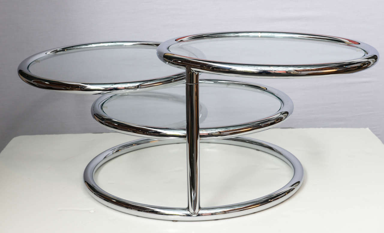 milo baughman swivel coffee table