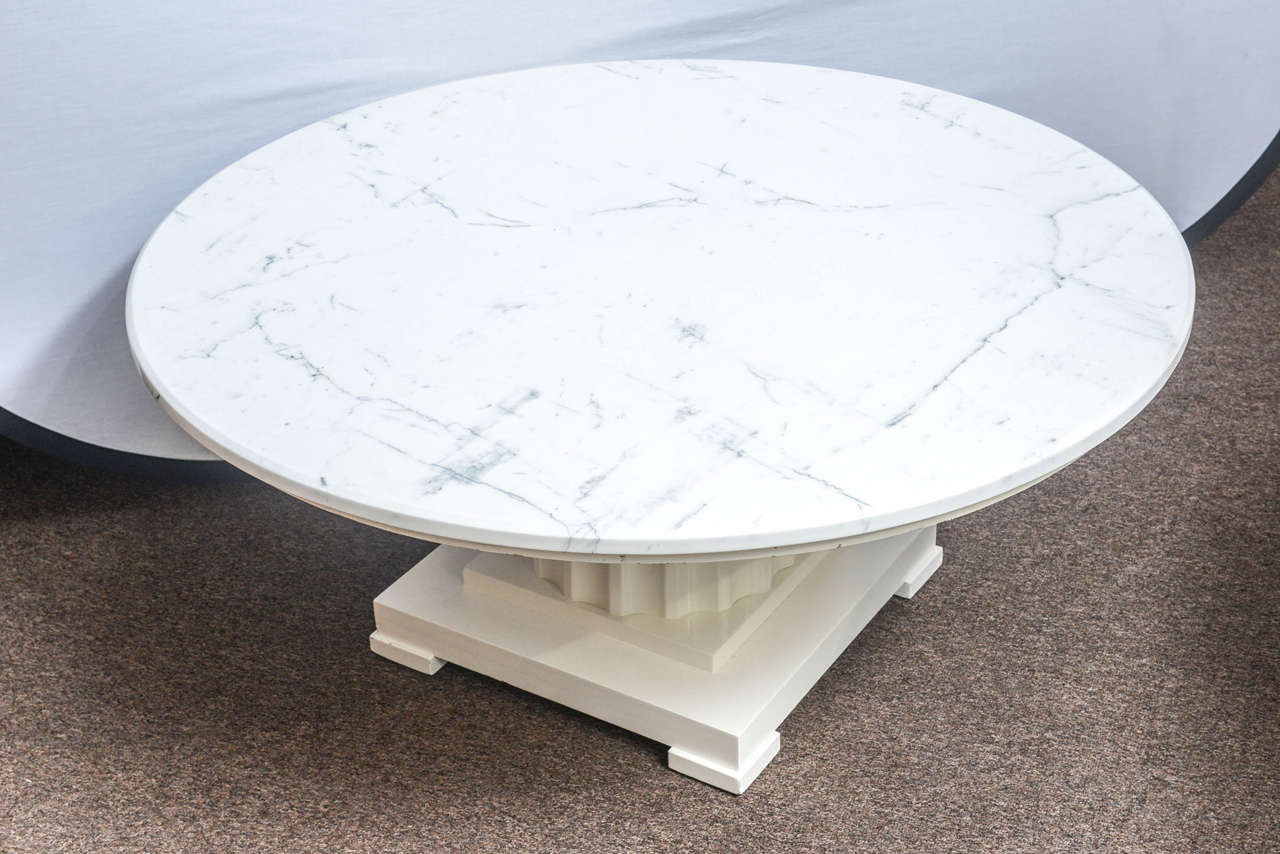 Vintage Neoclassic Round Marble Coffee Table 1