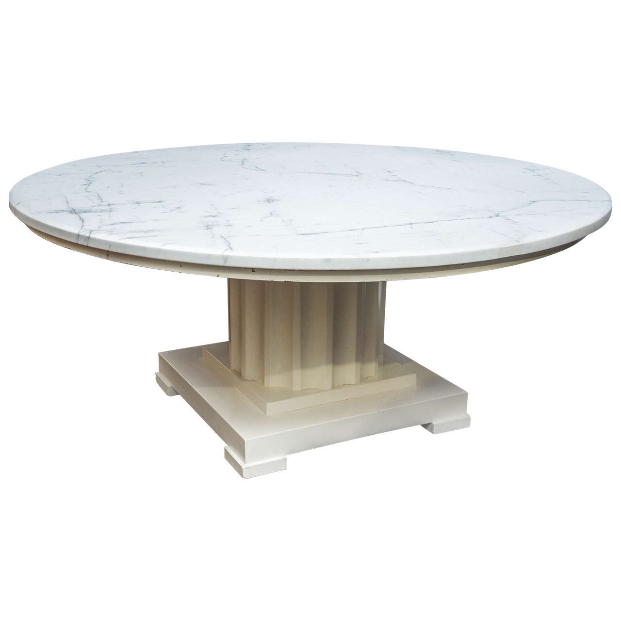 Vintage Neoclassic Round Marble Coffee Table