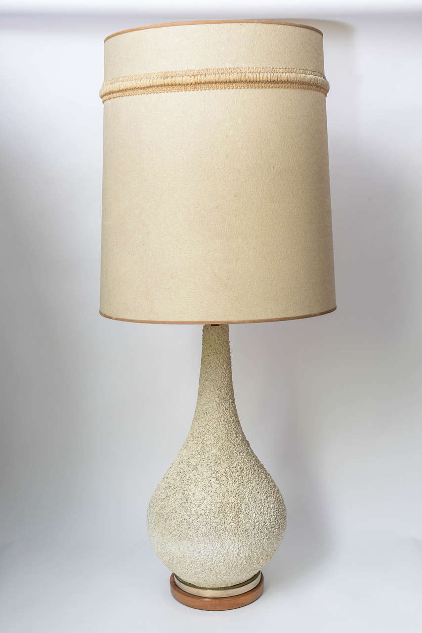 white mid century lamp
