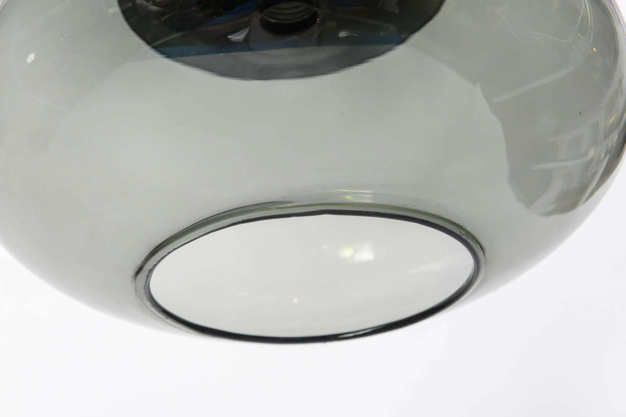 1960s Chrome and Smoked Glass Teardrop Pendant Lamp at 1stDibs smoked