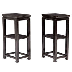 A pair of Chinese Black Lacquered Tables
