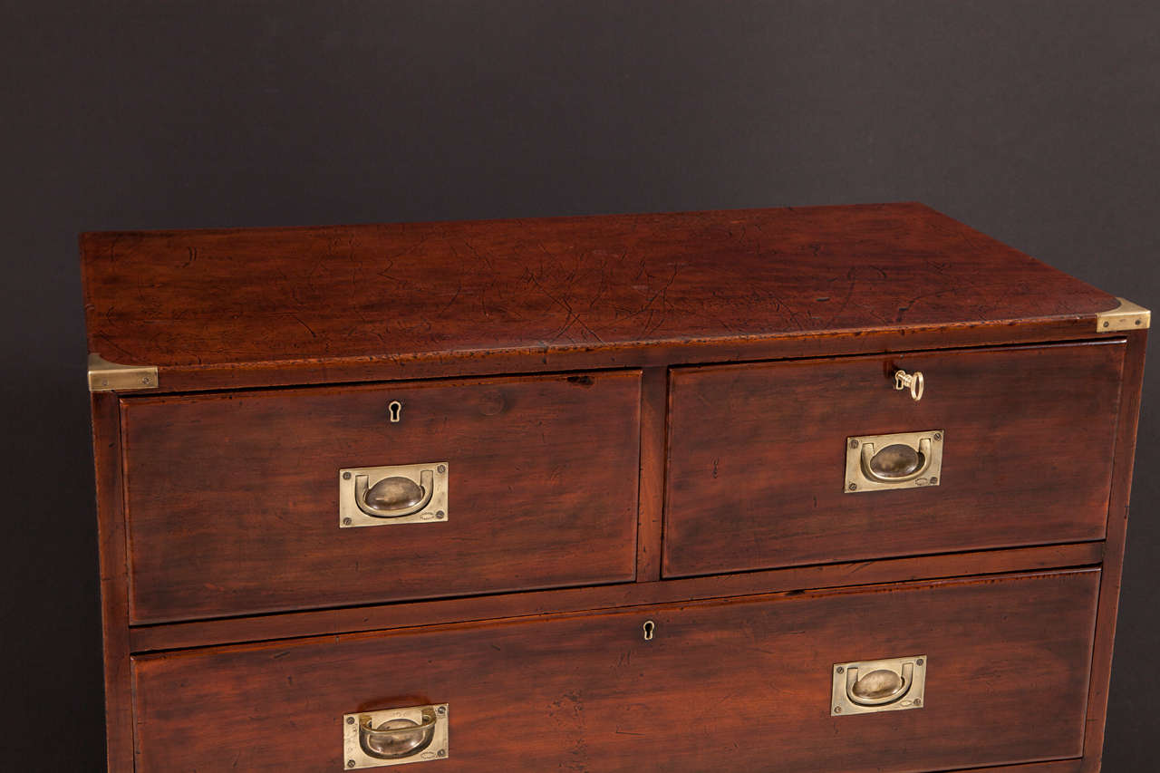 British English Campaign Chest of Drawers