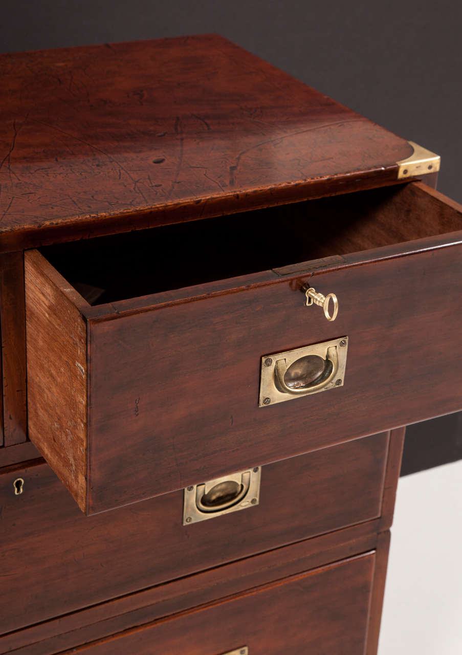 19th Century English Campaign Chest of Drawers