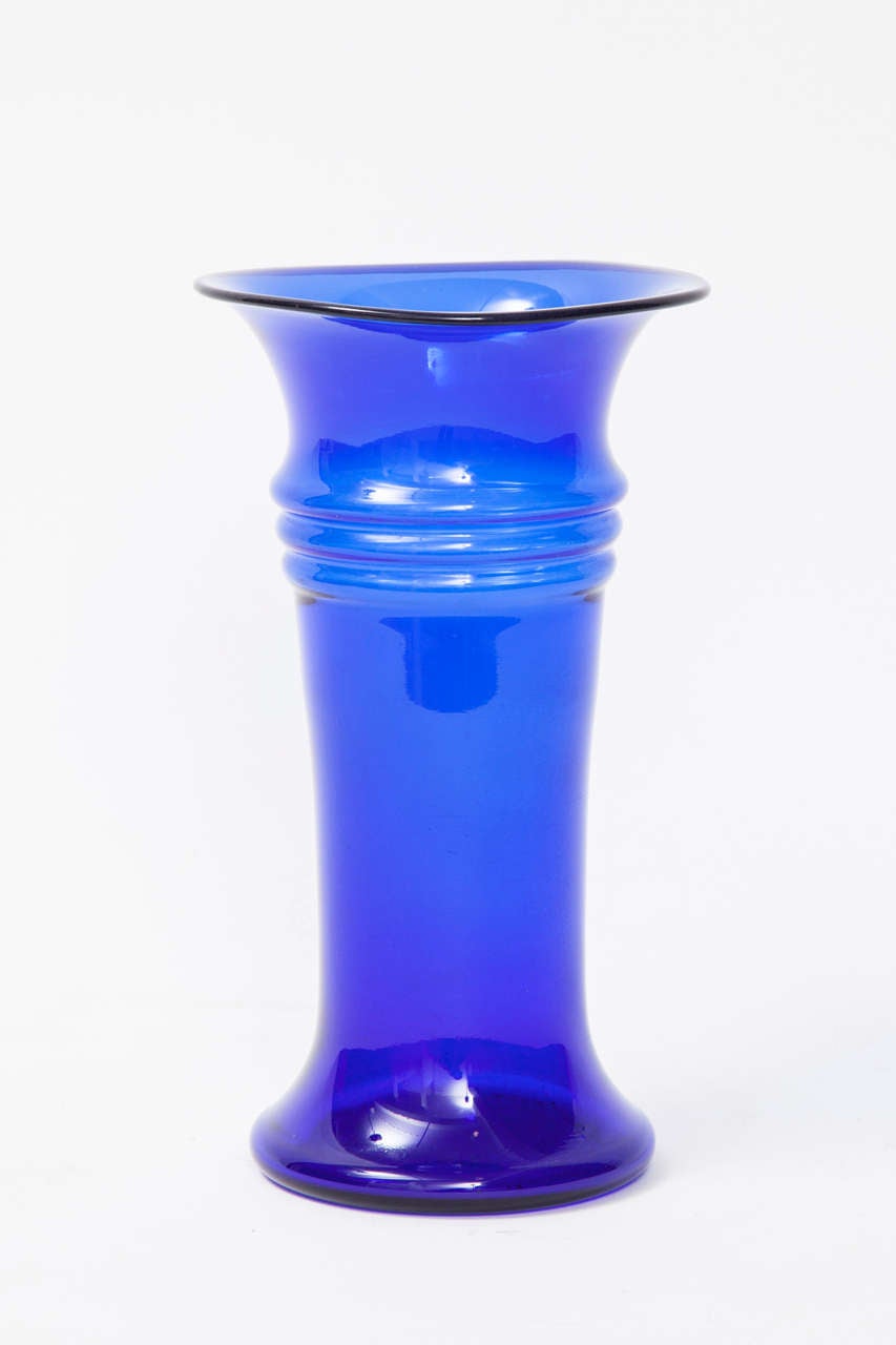 A Danish cobalt blue vase, Late 19th Century.