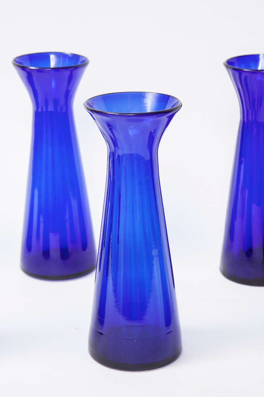 cobalt blue square vases