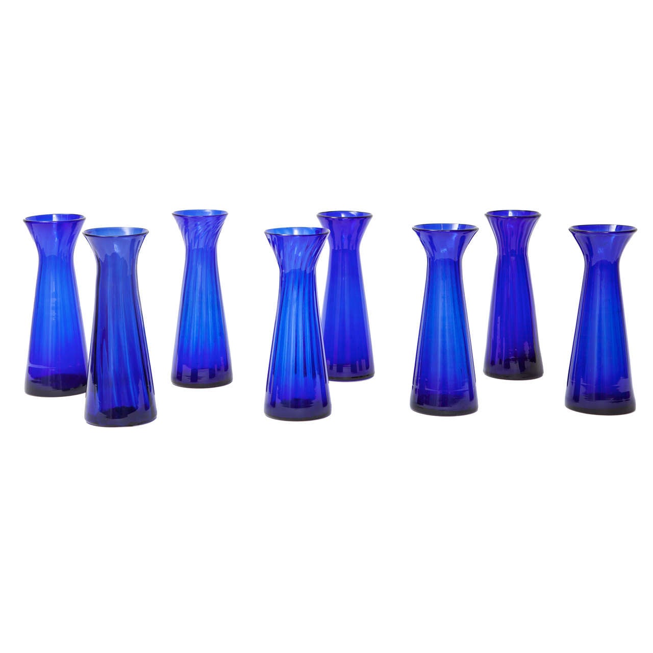 Dänische dänische kobaltblaue Hyazinth-Vasen im Angebot