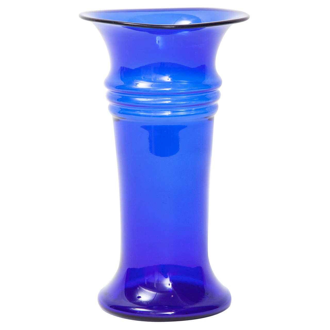 Beautiful Cobalt Blue CutGlass Vase at 1stdibs