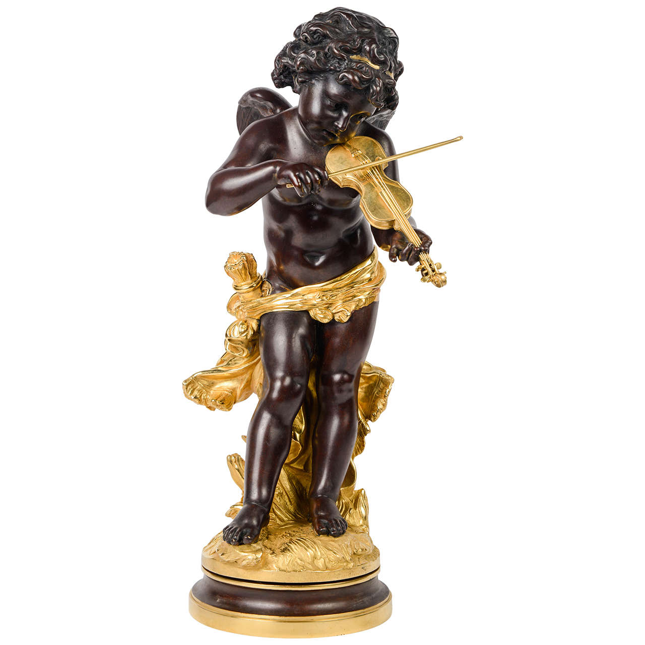 Gorgeous Statue of Angel Playing Violin signed L.Gregoire For Sale