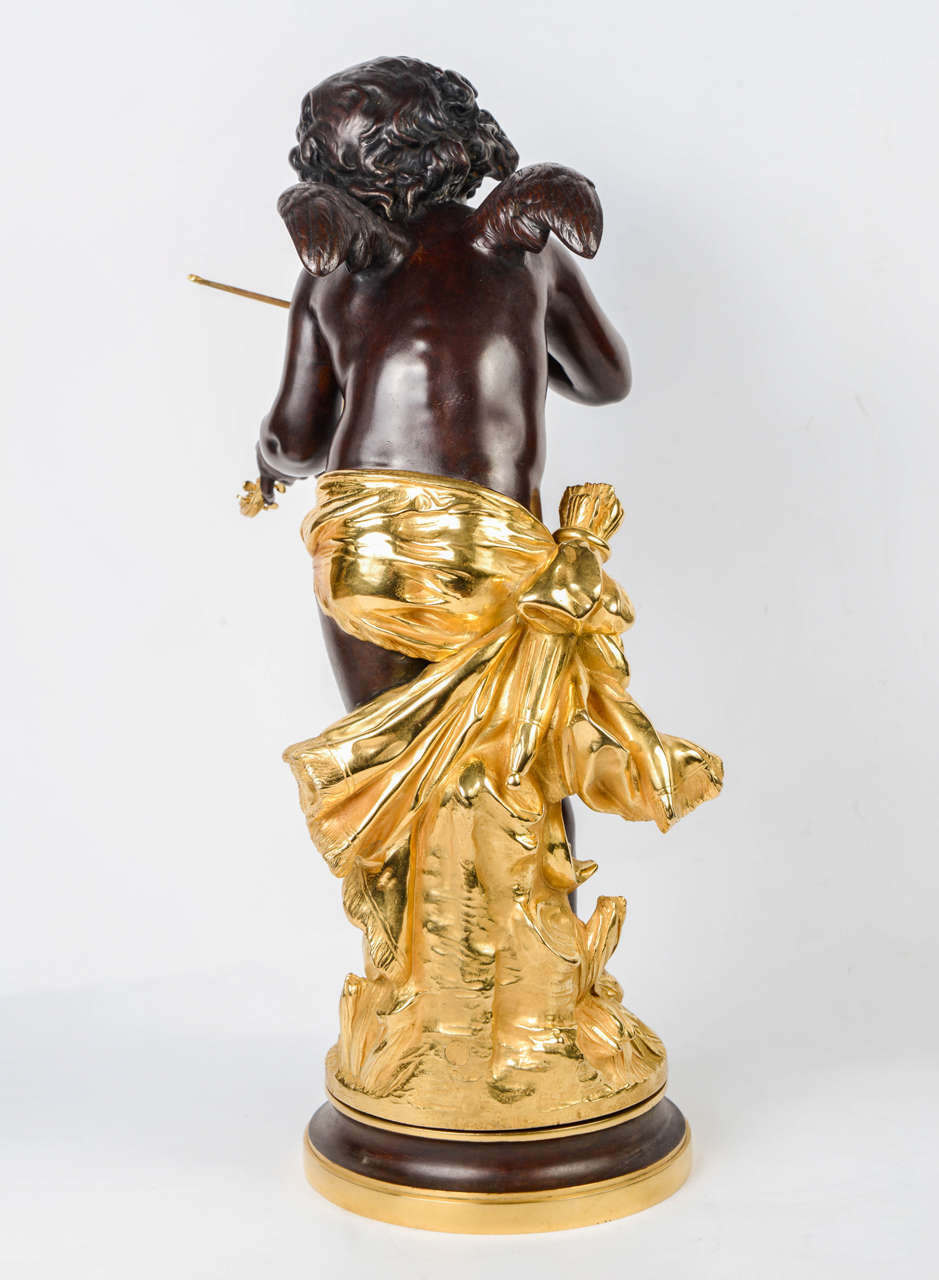 French Gorgeous Statue of Angel Playing Violin signed L.Gregoire For Sale