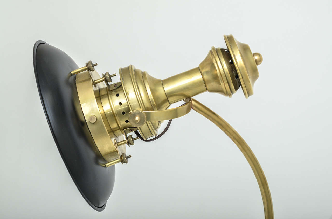 Mid-20th Century Mid-Century Modern French Adjustable Brass Desk Lamp