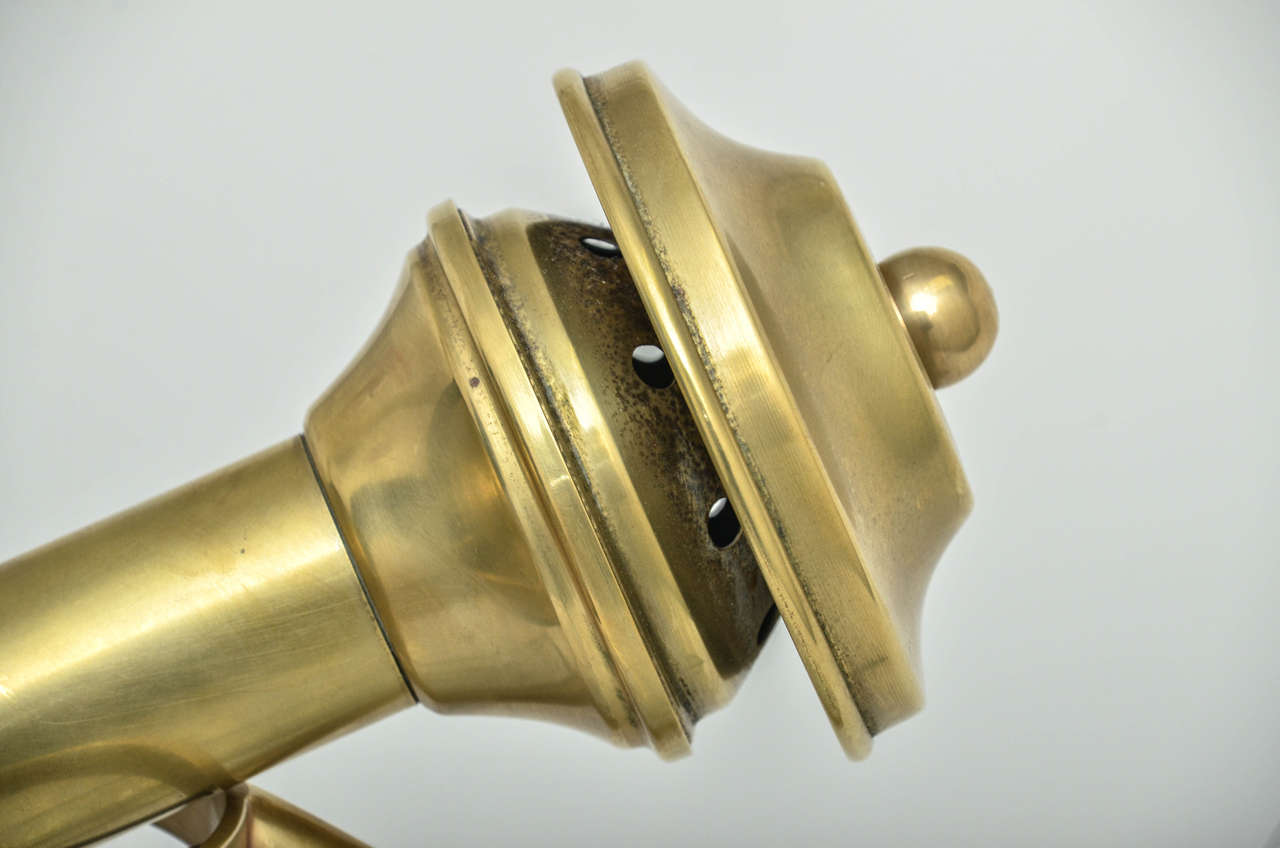 Mid-Century Modern French Adjustable Brass Desk Lamp 1