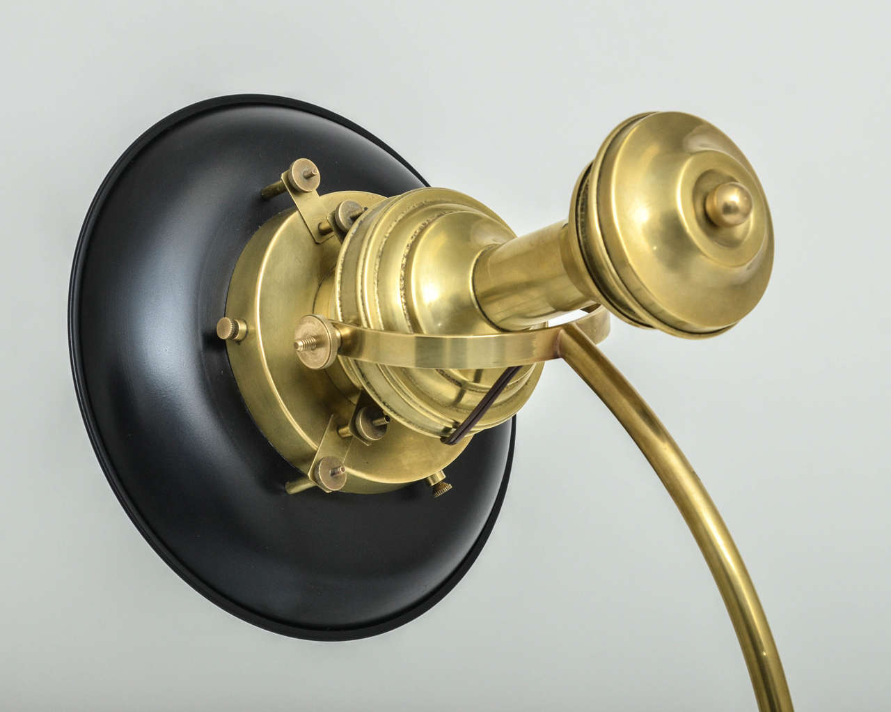 Mid-Century Modern French Adjustable Brass Desk Lamp 2