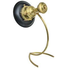 Mid-Century Modern French Adjustable Brass Desk Lamp