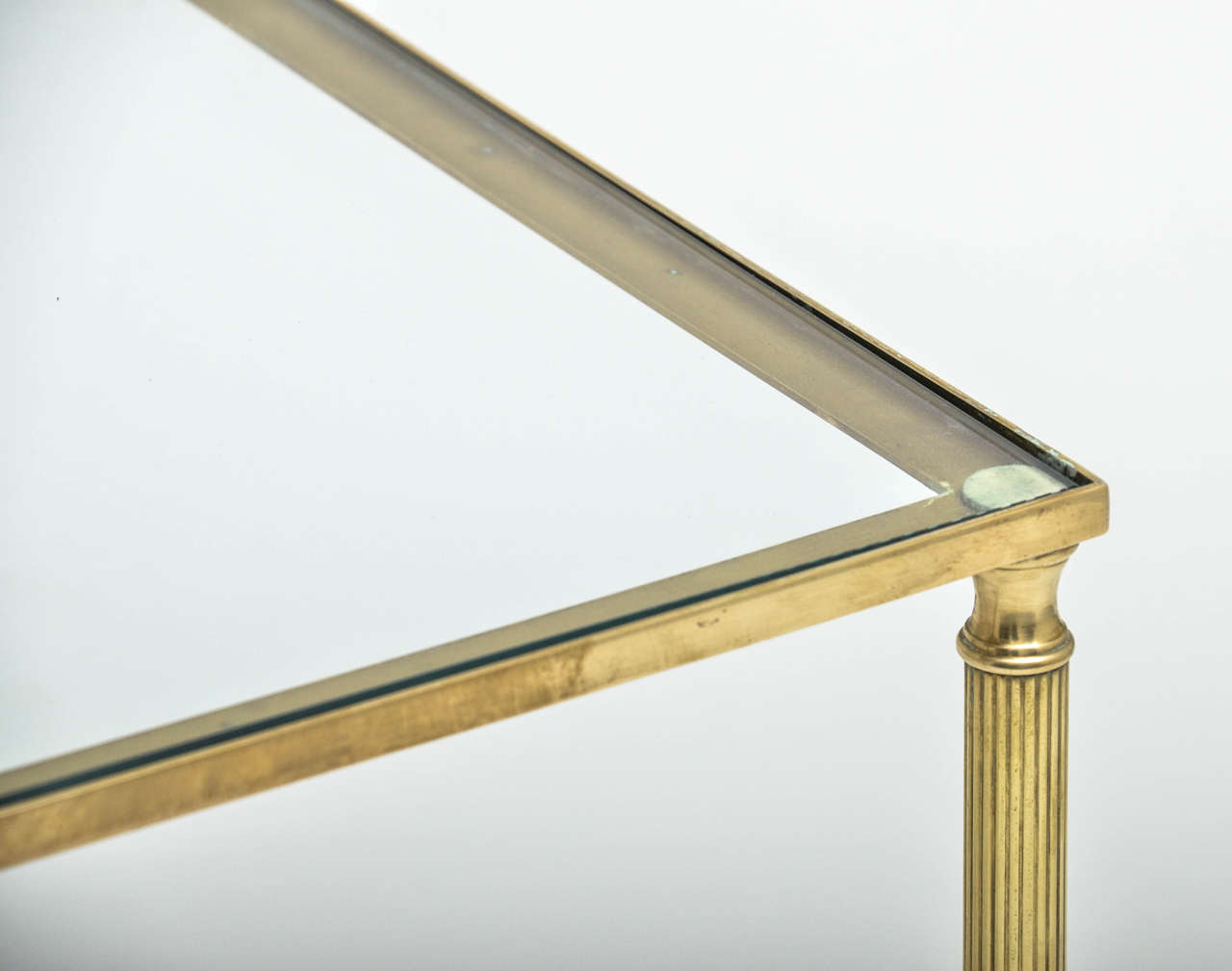 brass and glass table