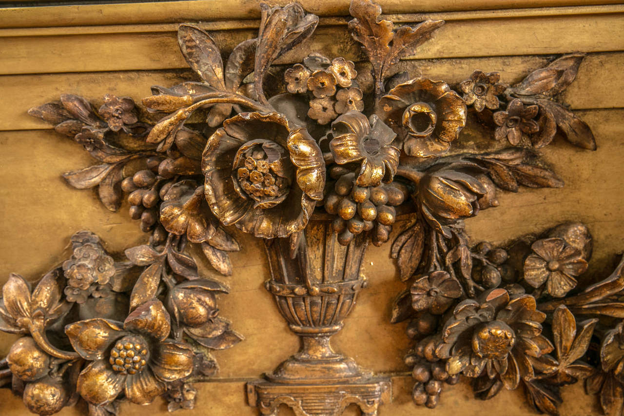 Louis XVI Hand-Carved Giltwood Over Door Panel