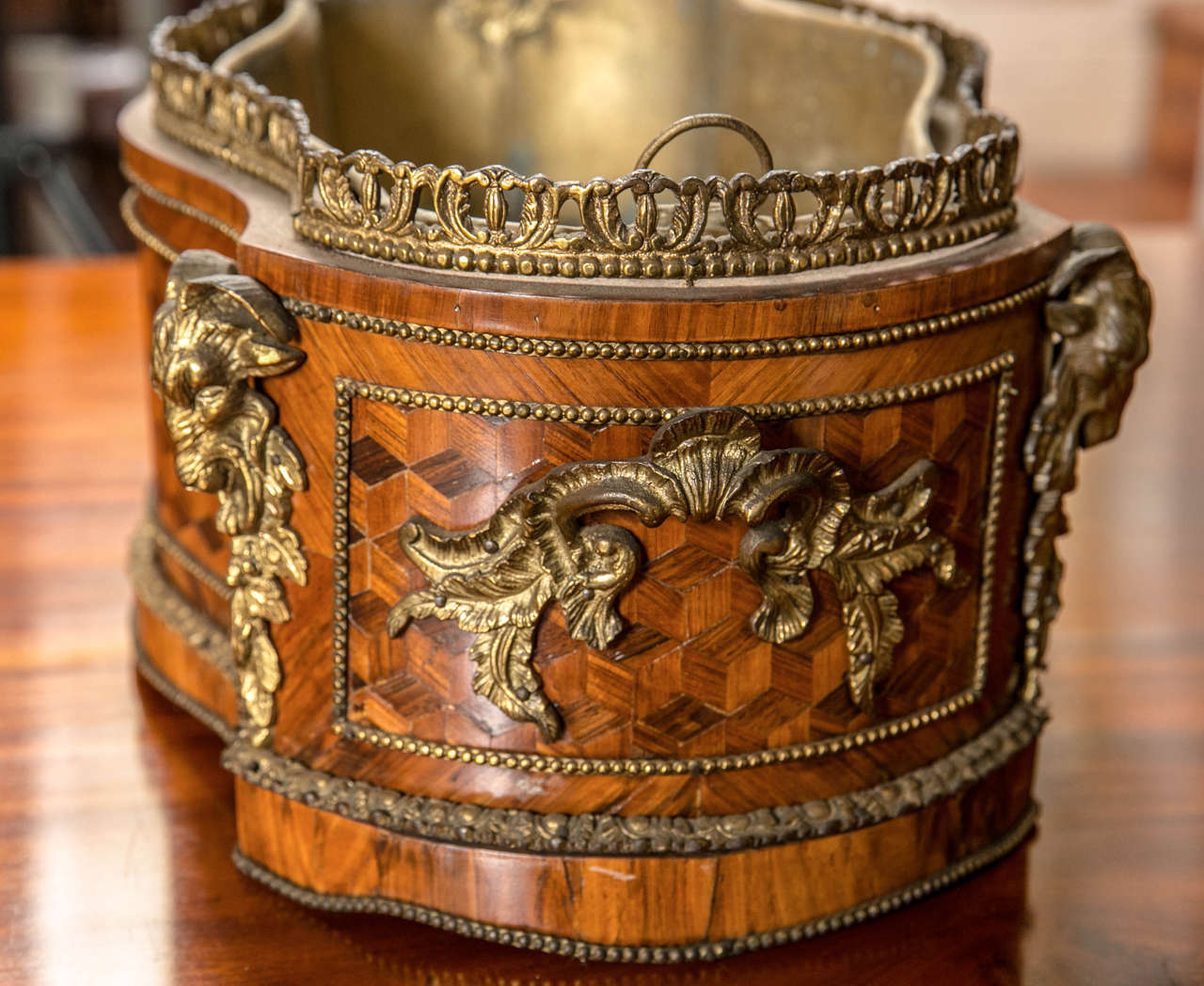 Gilt Louis XV Style Parquetry Planter