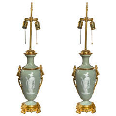 Vintage Pair of Pate-Sur-Pate Table Lamps