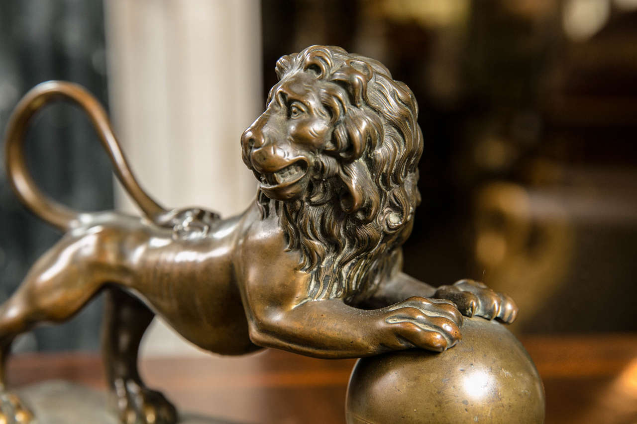 Pair of Italian 18th Century Bronze Lions 2