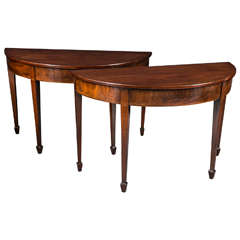 Pair of George III Demilune Tables
