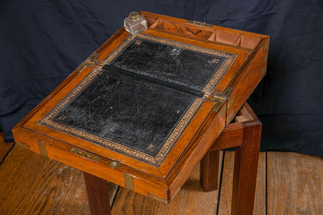 19th Century Walnut Lap Desk on Stand