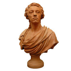 French Terra Cotta Bust of a man with a tear French Terra Cotta Bust of a man with a tear