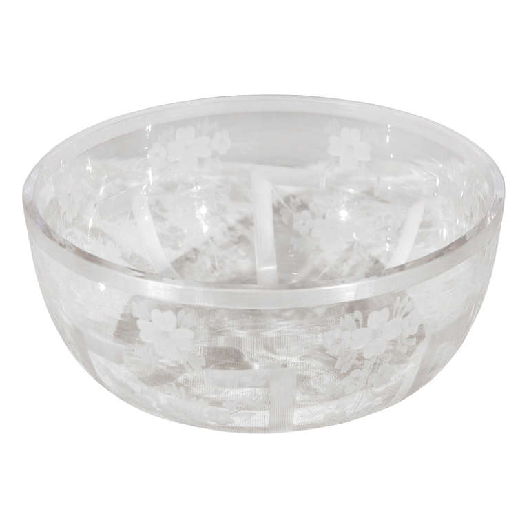 Etched Glass Bowl by T.G. Hawkes & Co., circa 1900