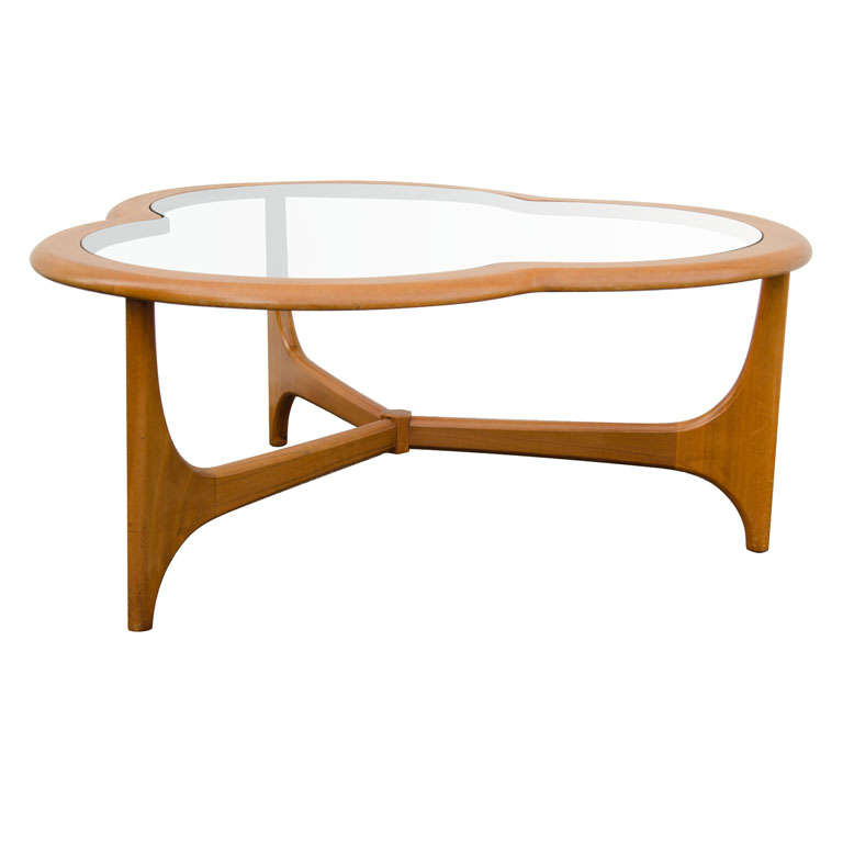 G Plan Cloverleaf Glass Top Coffee Table