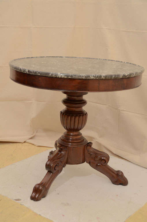 French Louis Philippe Marble Top Centre Table For Sale