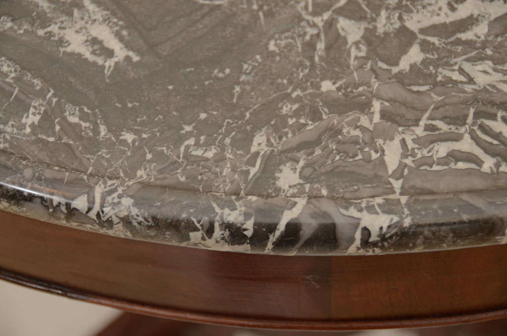 Louis Philippe Marble Top Centre Table In Good Condition For Sale In Southampton, NY