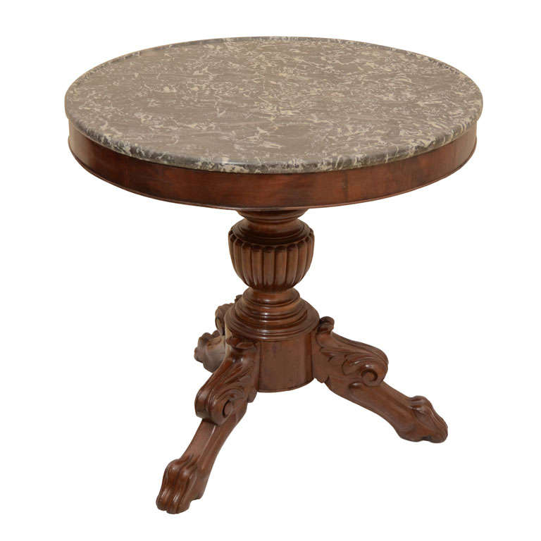 Louis Philippe Marble Top Centre Table For Sale
